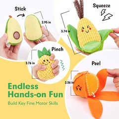Baby Sensory Toys – 16 PCS My First Fruit Vegetable Color Sorting Play Food C…