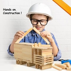 100pcs Classic Wooden Building Blocks Set,Solid STEM Building Toys for Kids, …