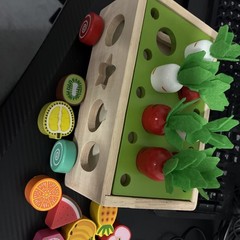 Montessori Wooden Easter Garden Vegetable Carrots Sorting Wagon