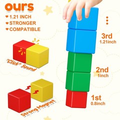 Magnetic Building Blocks 32PCS STEM Montessori Magnet Cubes for Toddlers Age 3-5