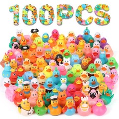 100 Pack Rubber Ducks in Bulk, Assorted Duckies for of 100, Multiple