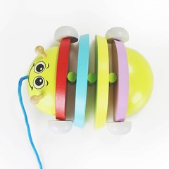 Classic Pull-Toy: Natural wood ladybug, great gift idea – children 18-24 months