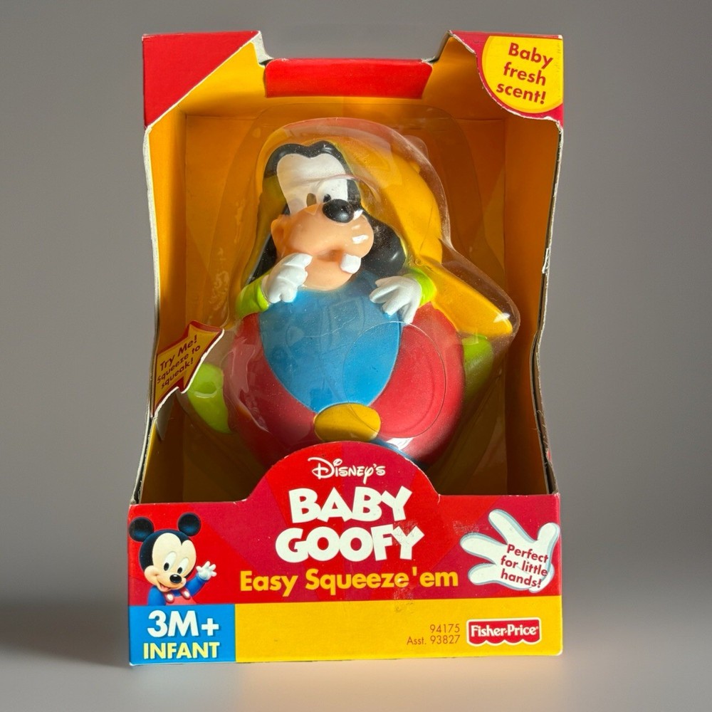 Vintage Disney Baby Goofy Easy Squeeze ‘Em Vinyl Toy Scented Fisher-Price 2000