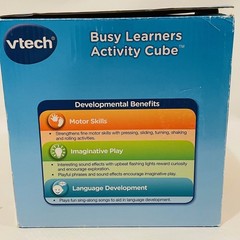 VTECH Busy Learners Activity Cube for Kids 6 months + box 5 Sides of play-Works