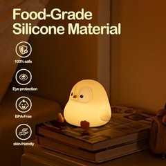 Penguin Night Light, LED Squishy Novelty Animal Night Lamp, Food Baby Penguin