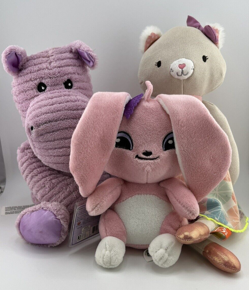 lot of 3 Baby Toys 6 to 18 Months Girls Soft Doll Plush Bunny Purple Warmies