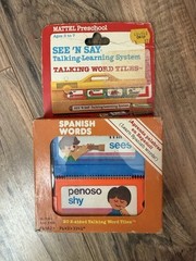Vintage 1979 Mattel Preschool SEE ‘N SAY Talking Word Tiles Spanish Words