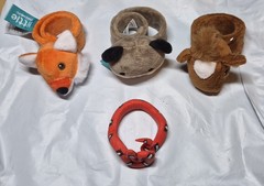Plushy arm bands (3) and one hard rubber for 18 months and older
