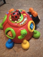 Vtech Crazy Legs Learning Bugs Ladybug Interactive Pull Toy Music Lights Up (D)