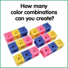 Math Cubes | Set of 100 Counting Blocks with 5 Shapes | Math Manipulatives fo…