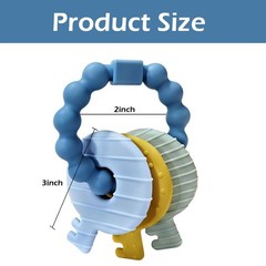 Baby Keys Teether Toys,Silicone Teething Toys for 3+ Months,Teething Blue-