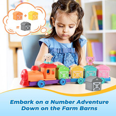 Toddler Toys Farm Animal Train for 1-3 Years Old, Counting Matching