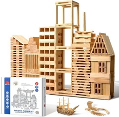 100pcs Classic Wooden Building Blocks Set,Solid STEM Building Toys for Kids, …