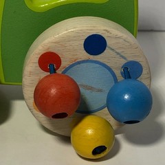 Goki Germany Wood Pull Toy Clacking Bead Wheels Soft Noise Waldorf Non-toxic Toy