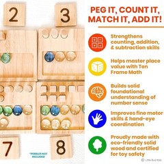 Interactive Wooden Math Manipulatives – Counting Pegs Set for Young Learners