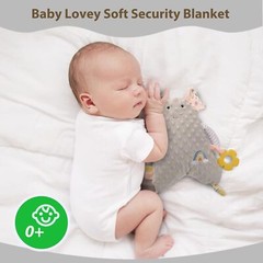 Baby Stuffed Animal Security Blanket with Teething Toy Baby Lovey Snuggle Toy