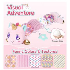 Baby Sensory Toys 0 – 12 Months, Musical Animal Stuffed Plush Unicorn Pink. NOB