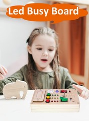 Falecha Busy Board Montessori Toys for 1 Year Old Led Button Push Toys Light
