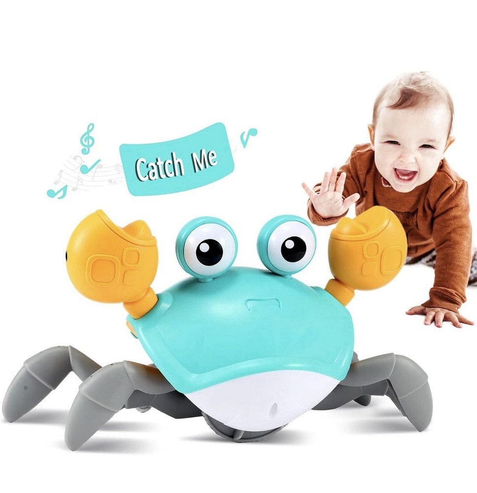 Crawling Crab Baby Toy – Infant Tummy Time Toys 3 4 5 6 7 8 9 10 11 12 Months