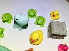 Colorful Interactive Kids Used Toy Set VTech Rubber Toys Blocks Ducks Frog Dinos
