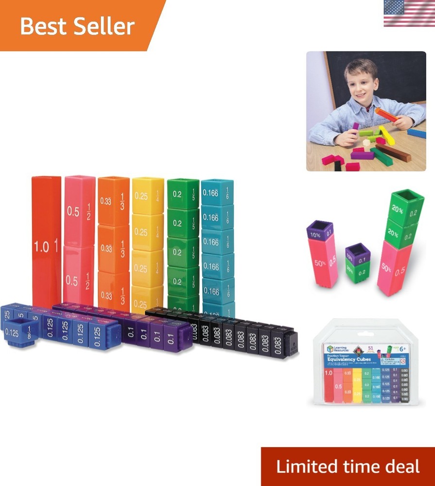 Gift of Learning: 51 Interchangeable Fraction Cubes – Perfect for Young Learners