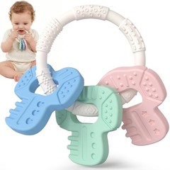 Baby Teething Toys Silicone Keys Teether Over 3 Months – Colorful