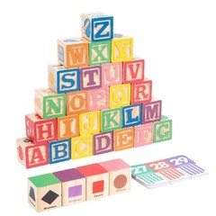 Wooden ABC Letters Building Blocks Learning Education Toys Kids gift
