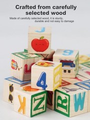 Wooden ABC Blocks Toy Set – Kids Learning Cubes with Box