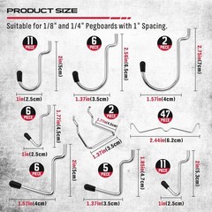 Ultimate 121-Piece Pegboard Hooks Set, Pegboard Accessories with Metal Hooks,…
