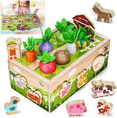 Montessori Wooden Sensory Toddler Toys: Toy for 1 Year Old Boys Girls Birthday