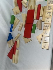 First learning wooden city Building blocks kids children toddler toys / 60 PCS