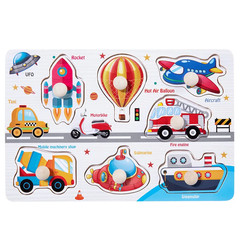Wooden Building Blocks Shape Match Kids Educational Puzzle US