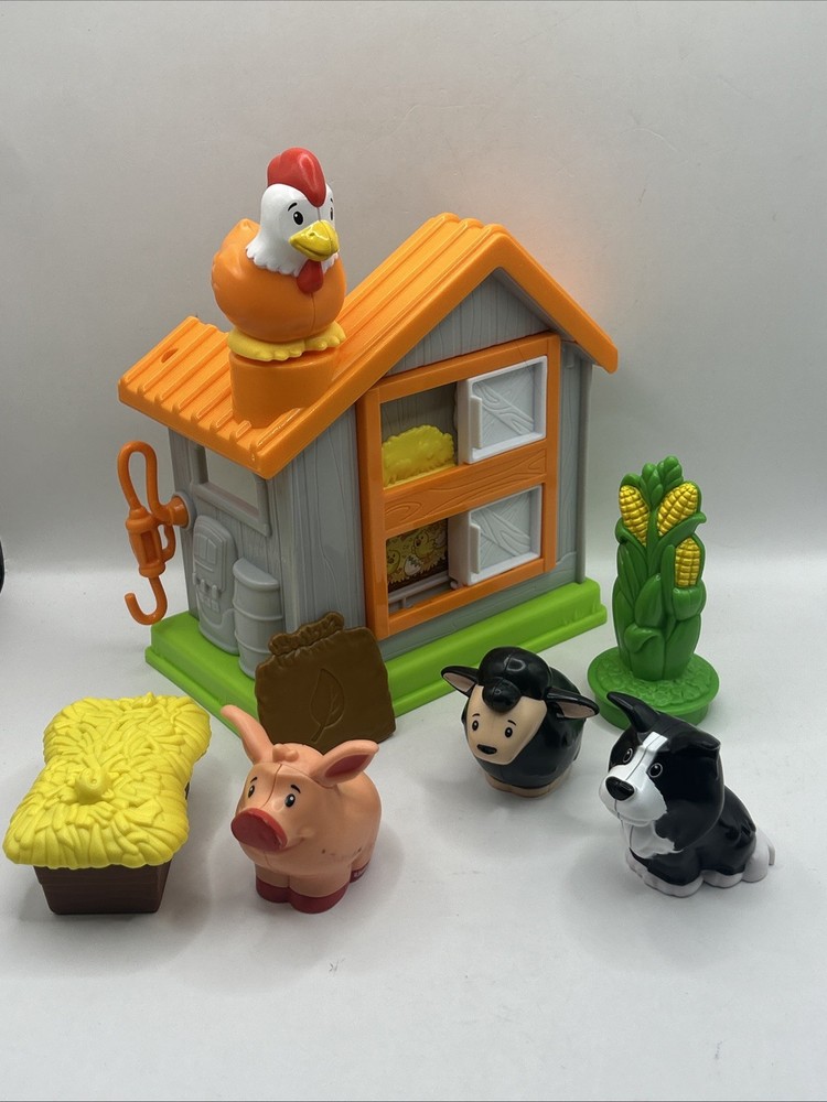 Little People Hard At Work Chicken Coop Farm Animals Dog Corn Garden Lot of 7