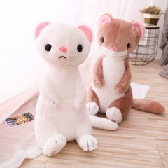 cartoon animal ferret white brown Stoat model Weasel plush toy stuffed doll gift