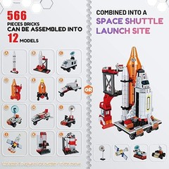Non-Toxic Space Exploration Shuttle Toys: 12 Models for Boys Age 6-12 – 566 PCS