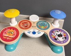 Baby Einstein Together in Tune Drums Wooden Musical Toddler Toy Magic Touch Drum