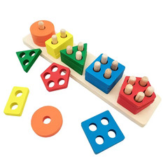 3x Montessori Wooden Shape Sorter Stacking Toy Sensory Learning Toddler Gift Set