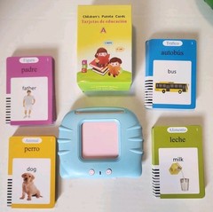 Talking Flash Card Learning Toy Blue Travel Rechargeable Handheld (T191)