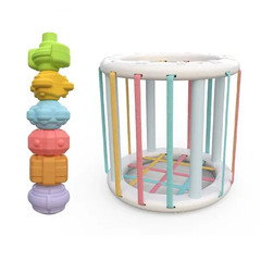 Baby Montessori Shape Sorter Cube Rainbow Colorful Blocks Sorting Game Infant Co