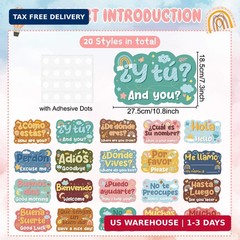 Wxiben Spanish Classroom Decorations – 20 Pcs Phrases Posters Set, School Decor