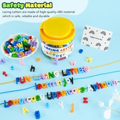 ABC Lacing Beads Set – Learning Activity for Kids, 10 Colors