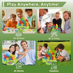 Lktvys Stacking Balance Game for Kids and Adults – 3D Colorful Dinosaur Block