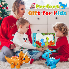 LZZAPJ Montessori Dinosaur Assembly Toy Set with Lights & Music – STEM Dinosaur