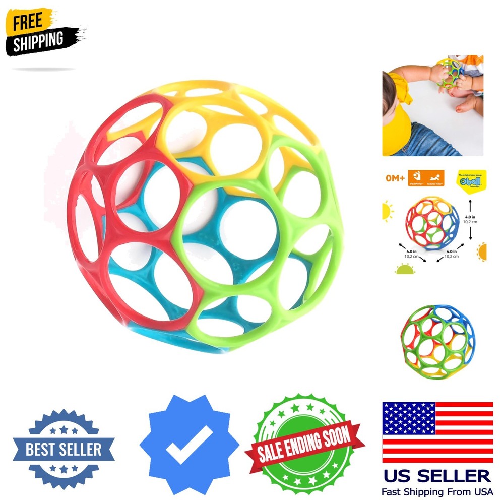 Oball Easy Grasp Classic Ball BPA-Free Infant Toy in Red, Yellow, Green, Blue…