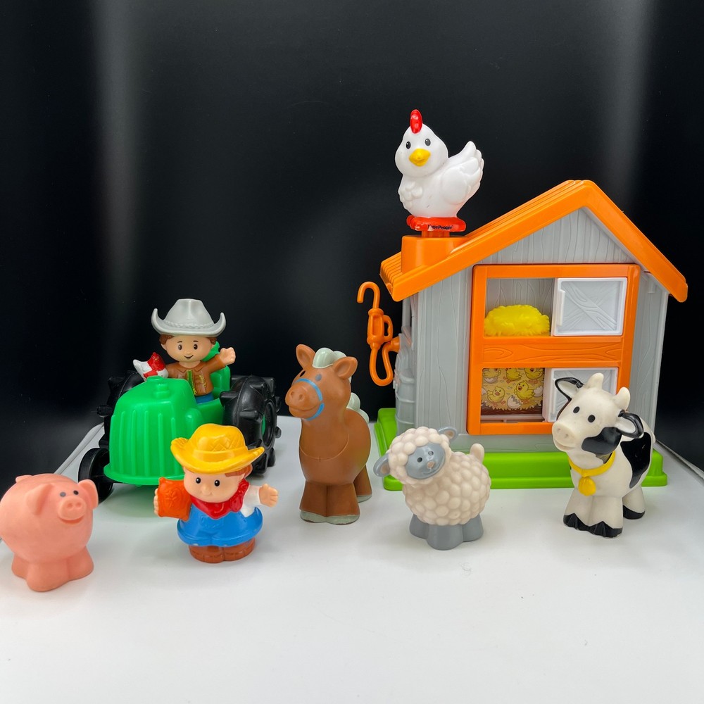 FP Little People Hard At Work Chicken Coop Farm Animals Tractor Garden Lot of 7