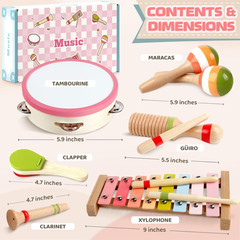 Baby Musical Instruments – Montessori Wooden Toys for Toddlers Sensory Play | Xy