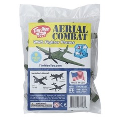 TimMee WW2 Fighter Ace Planes – OD Green 9pc Plastic Army Men Airplanes USA Made