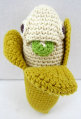 MyuM Banana Baby Rattle Toy 100% Organic Cotton Handmade Montessori