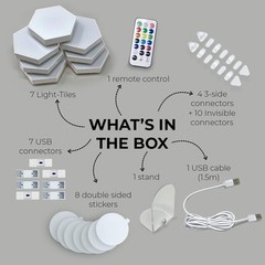 Interactive Remote-Controlled Hexagon LED Lights – 7 Panels for Kids’ Spaces