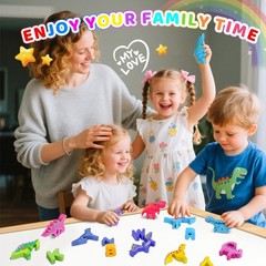 Wooden Puzzles, Montessori Learning Toys, ABC Alphabet Puzzle for Ages 3-5, C…